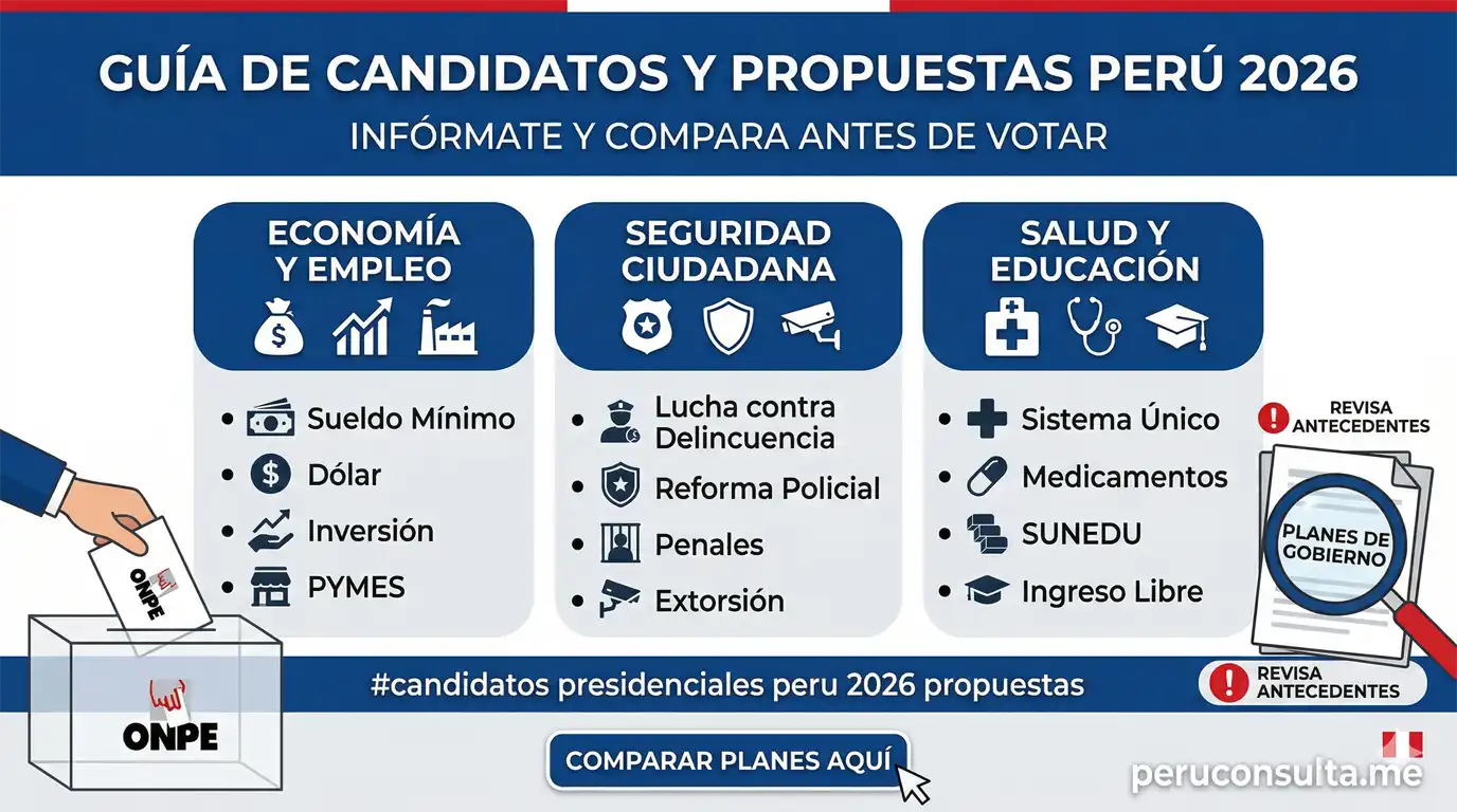 Candidatos Presidenciales Perú 2026 Propuestas: Lista oficial 5 candidatos presidenciales peru 2026 propuestas