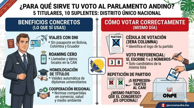 Cómo votar para el Congreso 2026: Guía Oficial de Voto Preferencial 5 como votar parlamento andino 2026